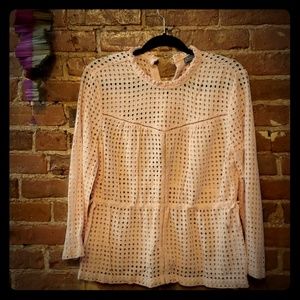 J.Crew pink Point Sur eyelet Long Sleeve